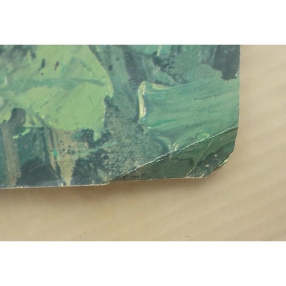 Vintage 1970 Floral Yellow Print Artist Unknown - Picture 4 of 5